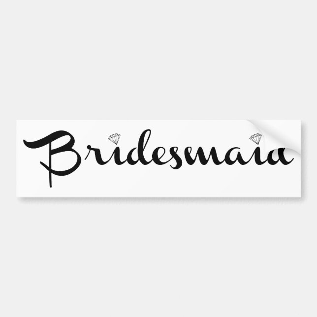 Bridesmaid Black on White Bumper Sticker (Front)