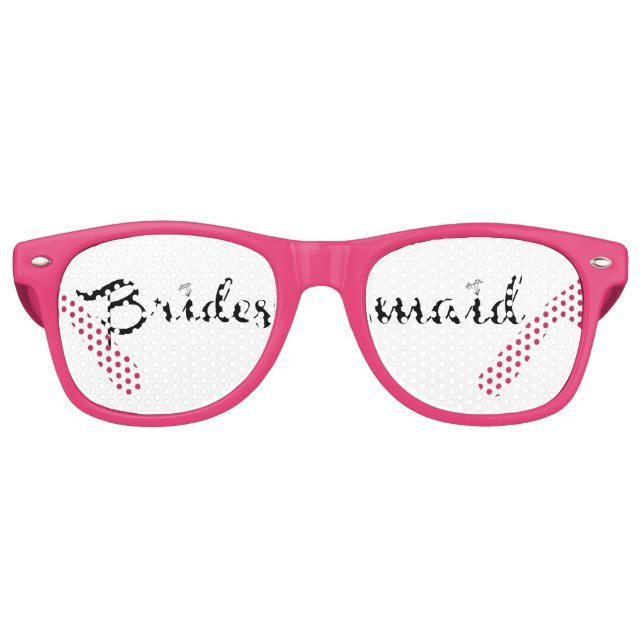 Bridesmaid Black on White Retro Sunglasses (Front)