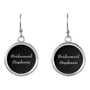 Bridesmaid Black Stylish Elegant Weddings Earrings