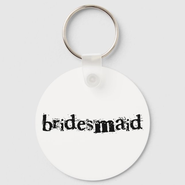Bridesmaid Black Text Keychain (Front)
