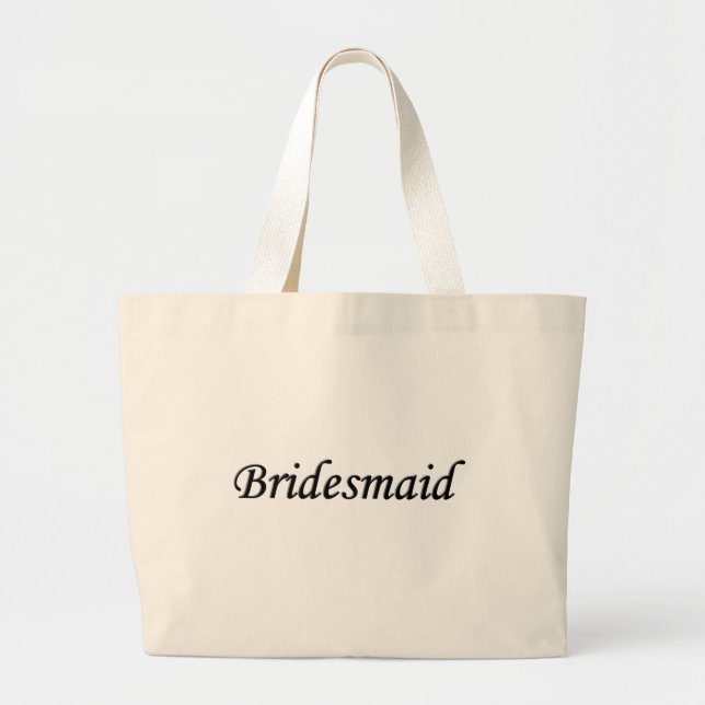 Bridesmaid  Black w Gray Large Tote Bag (Front)