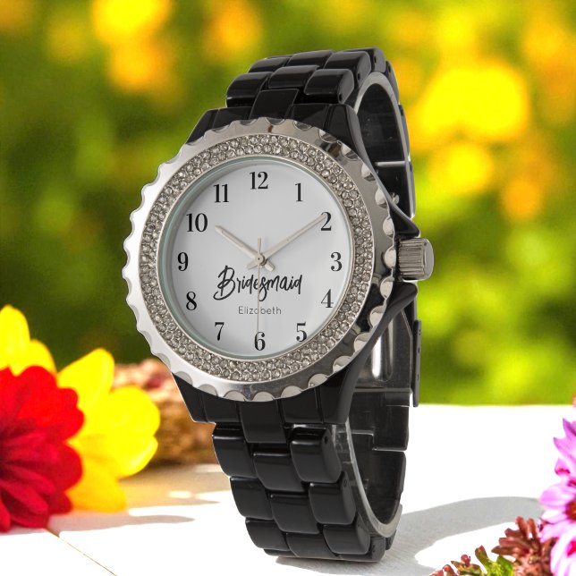 Bridesmaid Black White Wedding Favor Gift Watch (Creator Uploaded)