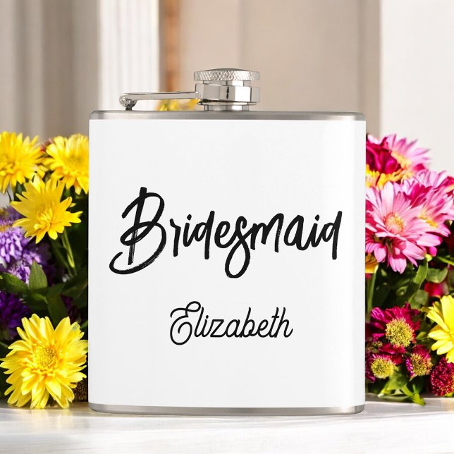 Bridesmaid Black White Wedding  Flask (Creator Uploaded)