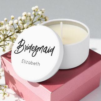 Bridesmaid Black White Wedding Mini Candle Favors