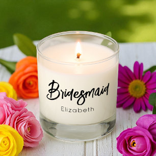 Bridesmaid Black White Wedding Scented Candle