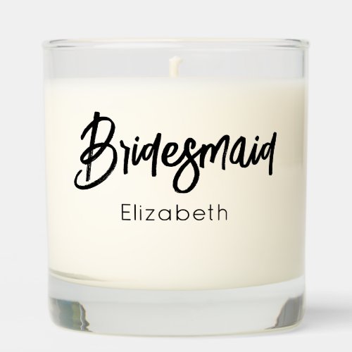 Bridesmaid Black White Wedding  Scented Candle