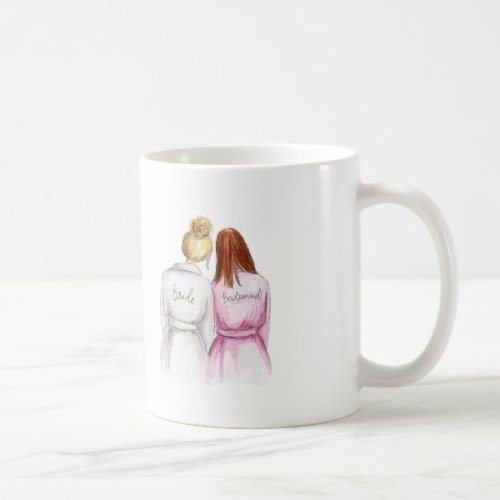 Bridesmaid Blonde Bun Bride Redhead Maid Coffee Mug