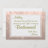 Bridesmaid  | Blush Bokeh Invitation