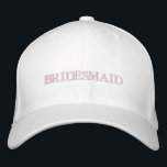 Bridesmaid blush pink white embroidered baseball cap<br><div class="desc">Chic bridesmaid blush pink white Embroidered Baseball Cap
Available in many colors and options</div>