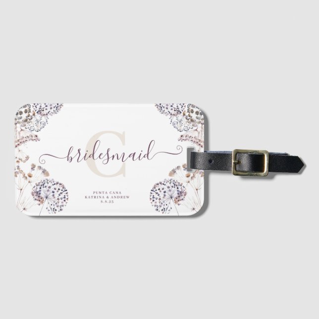 Bridesmaid Boho Luggage Tags (Front Horizontal)