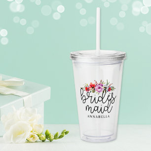 Bridesmaid Bouquet Acrylic Tumbler