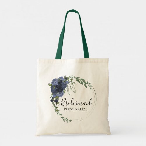 Bridesmaid _ Bridal Party _ Navy Blue Floral  Tote