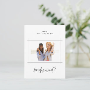 Bridesmaid Bridal Party Proposal Photo Postcard