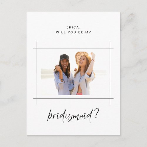 Bridesmaid Bridal Party Proposal Photo Postcard