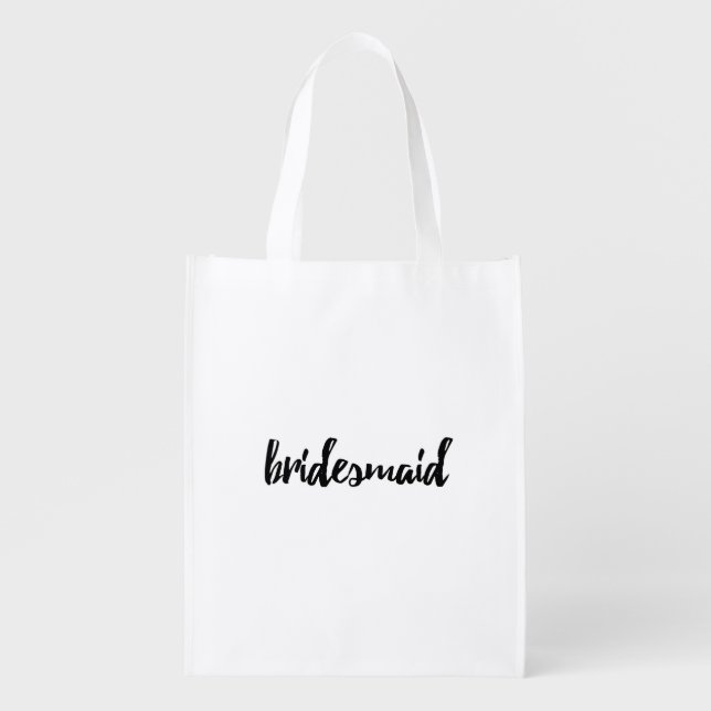 Bridesmaid Bridal Party Reusable Bag - Wedding (Front)