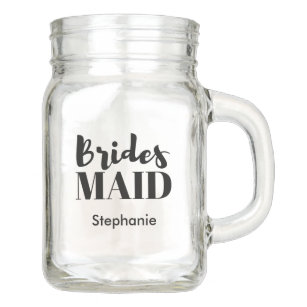 Bridesmaid Mason Jars Zazzle Bridesmaid Bridal Party Wedding Mason Jar