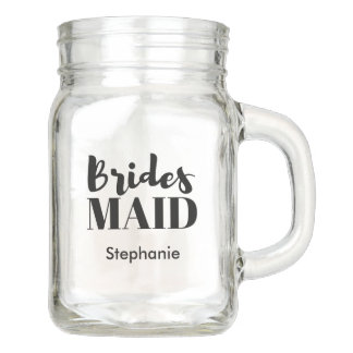 Bridesmaid Bridal Party Wedding Mason Jar