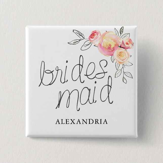 Bridesmaid Bridal Shower Button (Front)