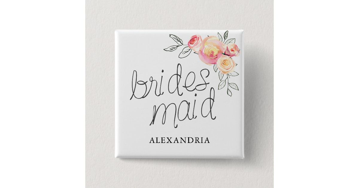 Bridesmaid Bridal Shower Button | Zazzle