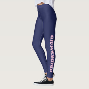 Bridesmaid Bridal Squad Bachelorette Party Blue Leggings