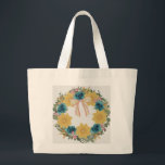 Bridesmaid Bride Mother Groom Flower Girl Large Tote Bag<br><div class="desc">Personalize and make a bold statement with this colorful pattern and say who you are in a dramatic way. This pattern has been meticulously designed with either colorful clothing, shoes, purses, skirts, jackets, shirts, flowers, greenery, sprigs and is ready for your personal touch. Use it to create a gift for...</div>