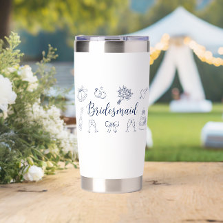 Bridesmaid Bride Squad Bow Bridal Party Wedding Insulated Tumbler