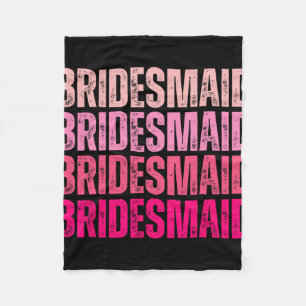 Bridesmaid Bride Squad I Do Crew Pink Bachelorette Fleece Blanket