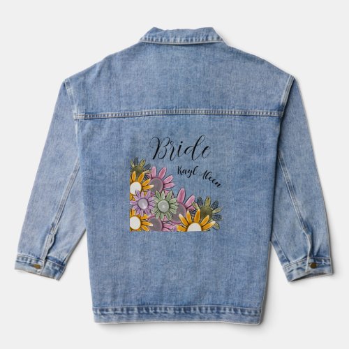 Bridesmaid Bride Wedding Party Gift Monogram Denim Jacket