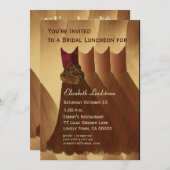 Bridesmaid Brunch Chocolate Gold Dresses Metallic Invitation (Front/Back)