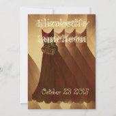 Bridesmaid Brunch Chocolate Gold Dresses Metallic Invitation (Back)