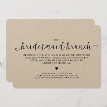 Bridesmaid Brunch Invitation - Kraft by KarisGraphicDesign at Zazzle