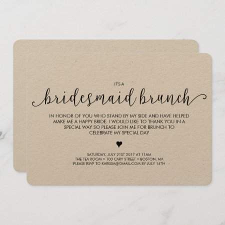 Bridesmaid Brunch Invitation - Kraft