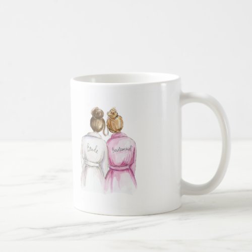 Bridesmaid Brunette Bun Bride Dk Blonde Bun Maid Coffee Mug