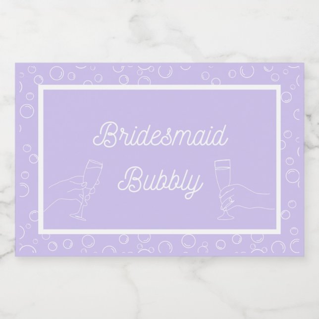 Bridesmaid Bubbly Mini Sparkling Wine Lab Label (Single Label)