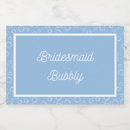 Bridesmaid Bubbly Mini Sparkling Wine Label