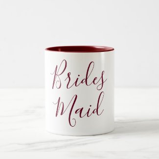 Bridesmaid Burgundy and White Cursive