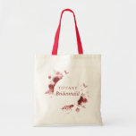 Bridesmaid Burgundy Beauty Tote Bag<br><div class="desc">Give your bridesmaid a beautiful gift,  this design features a burgundy watercolor floral background with the bridesmaid name centered in purple.  Underneath is "Bridesmaid" written.  You can customize bridesmaid to say whatever title you like; bride,  sister,  mother,  etc.   Personalize yours today!</div>