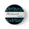 Bridesmaid Button Black with Blue Vintage Flowers