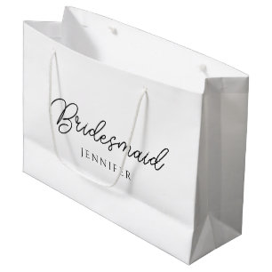 Bridesmaid Calligraphy Script Name Template Best Large Gift Bag