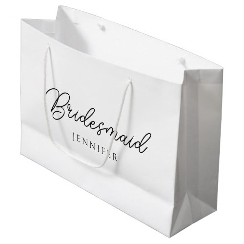 Bridesmaid Calligraphy Script Name Template Best Large Gift Bag