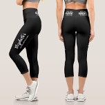 Bridesmaid Capri Leggings<br><div class="desc">Black capri pants are personalized with the brides's name on the leg and "Buy the Bride a Drink" on the backside and Bridesmaid on the other leg. Great bachelorette party or girl's weekend outfit for everyone in the bride's tribe to wear. MATCHING items in our collection.</div>