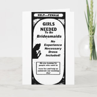 Bridesmaid card