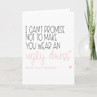 Bridesmaid card, Will you be my bridesmaid, Weddin Invitation
