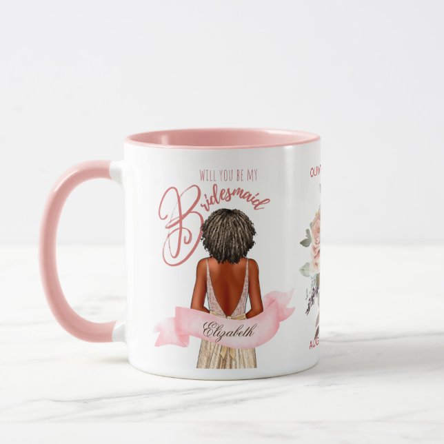 Bridesmaid Caricature Proposal Thank You Custom Mug (Left)