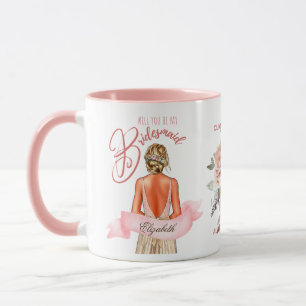 Bridesmaid Caricature Proposal Thank You Custom Mug