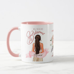 Bridesmaid Caricature Proposal Thank You Custom Mug
