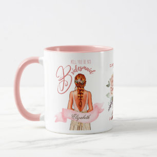 Bridesmaid Caricature Proposal Thank You Custom Mug