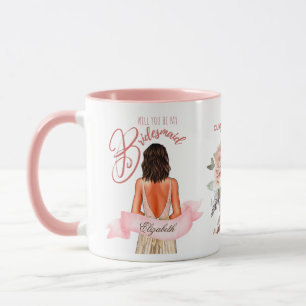 Bridesmaid Caricature Proposal Thank You Custom Mug