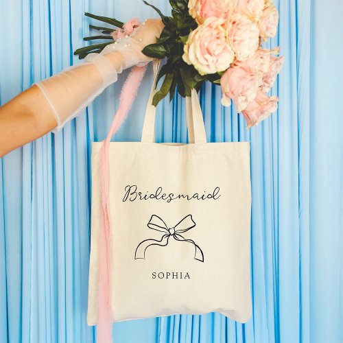 Bridesmaid  Choose any Color Coquette Bow Tote Bag