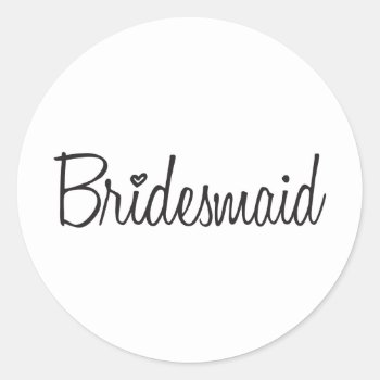 Bridesmaid Classic Round Sticker by iviarigold at Zazzle